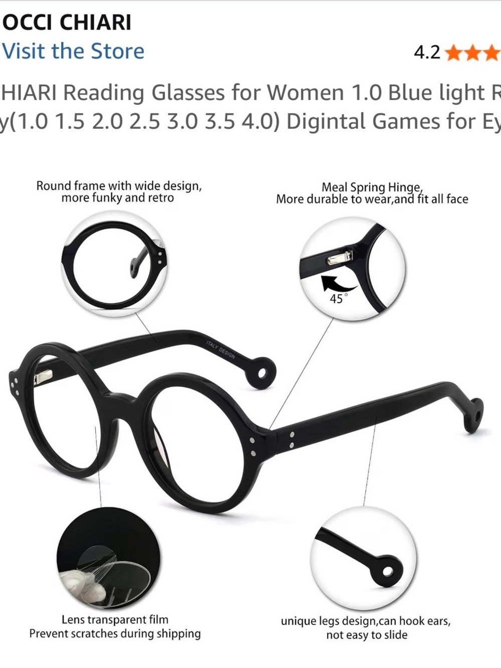 Black Blue Light Reading Glasses